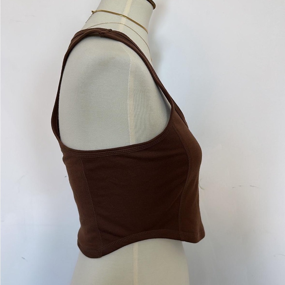 Forever 21 Brown Fitted Crop Tank Top - Picture 2 of 4